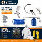 Kit Pistola De Pintura Gravidade Com 5 Peças + Kit EPI de Brinde